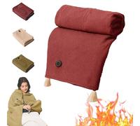 Generico Heated Shawl Wraps for Women, 2025 Upgrade New Portable Heated Blanket, Portable Soft Cordless Electric Heateds Blanket with Zipper, Three Temp Settings, Gifts for Wonmen (Red)