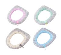 Generico Heated Toilet Seat Cover - 4 Piece Winter Bathroom Cushion Set | Soft Warm Warmer Pad for Cold Climate Basements Guest Rooms Vacation Homes Apartments Hotels Homeowners