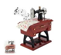 Generico Heatlyhot Vintage Sewing Machine Music Box, Sewing Mechanical Clockwork Music Box, for Home Decor Birthday Gift, Clockwork Table Desk Decoration (1PCS)
