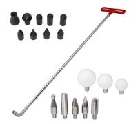 Generico Heavy Duty Car Dent Puller Repair Kit - Premium Manganese Steel Hook Tool | Interchangeable 17-Piece Replacement Head System, Professional Right Angle Dent Removal Rod for SUV, Truck, Mo