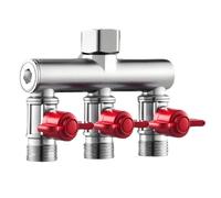 Generico Heavy Duty Splitter, Garden Hose 3 Way Connector, Solid Metal Water Divider with Leak Resistant Valves for Outdoor Lawn Irrigation Car Washing Patio Cleaning System, High Flow Faucet Adapter