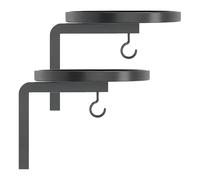 Generico Heavy Duty Wall Plant Holder, 2 Pieces Space Saving Stand Support, 6.7x6.7 Inches Ring with Screw Kit, Black Metal Bracket, with Sturdy Build, Wall Shelf for Balcony & Fence