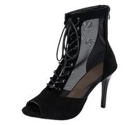 Generico Heels Dance Class Bootie Women's Dance Shoes with High Heel Sexy Mesh Elegant Pumps Heel Shoes for Women Open Toe with Laces 9 cm for Dance Performance