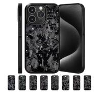 Generico Hexafiber Phone Case for Iphone 16 15 14 13 12 11 Pro Max, 2025 New Forged Carbon Fiber Phone Case, All-Inclusive, Anti-Slip Sides, Support Wireless Charging (11 Promax,A-Silver)