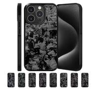 Generico Hexafiber Phone Case for Iphone 16 15 14 13 12 11 Pro Max, 2025 New Forged Carbon Fiber Phone Case, All-Inclusive, Anti-Slip Sides, Support Wireless Charging (15 Promax,A-Black)