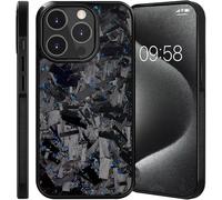Generico Hexafiber Phone Case, for iPhone Large Forged Carbon Fiber Flakes Case, Forged Carbon Fiber Flakes Case, Forged Carbon Fiber Phone Case, All-Inclusive, Anti-Slip Sides (16 ProMax,Blue)