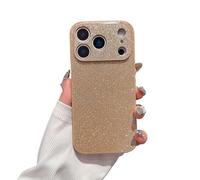 Generico High-End Glitter Electroplated Case, Solid Bling Glitter Phone Cover, Luxury Finish Leather Full Body Protective Case for iPhone 17/16/15/14 Pro Max Serie (Khaki,For iPhone15Plus)