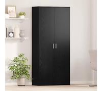 Generico Highboard Rovere Nero 80 x 35 x 180 cm Legno Multistrato,Nero,55.7kg,3365563