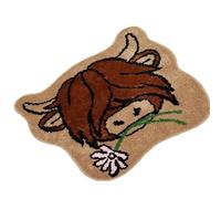Generico Highland Cow Bath Mat -Horn Cow Bathroom Shower Mat, Cute Highland Coow Kitchen Floor Maat Soft Absorbent Non Slip Bathroom Rug Shower Bathmat For Bathrom Kitchen Farmhouse Decor