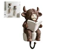 Generico Highland Cow Bathroom Wall Hooks,Rustic Highland Key Holder Wall Mount,Cute Yak Towels Hooks,Personalized Bullhead Animal Key Hooks,for Kitchen,Bedroom,Entryway,Hallway,Home Decor