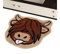 Generico Highland Cow Door Mat - 23.7x23.7in Fun Front Door Rug | Welcome Mat Special Shape | Cloth Rubber Durable Non-Slip Indoor Outdoor Use | Funny Entrance Rug for Home Office Porch