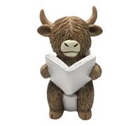 Generico Highland Cow Figurine - Cow Figurine, Garden Animal Ornaments Outdoor, Outdoor Animal Statues For Christmas, Farmhouse, Garden, Classroom, Living Room, Shelf, OutdoorS, Indoor, Bedroom