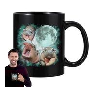 Genérico Hippo Coffee Mug - Cute Hippo Pattern Milk Cup | Stylish Hyppo Coffee Mug High Temperature Resistant, Pattern Ceramic Cofƒee Tea Cup, Bouncy Pig Ceramic Teacup