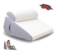 Generico Hiquo Pillow, with 100% Light Blocking Sleep Mask, 4-in-1 Versatile Pillow, Memory Foam & Removable Cover, Ergonomic Side Sleeper Pillows for Sleeping (With Neck Pillow)