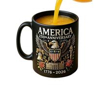 Generico Historic 250th Birthday Mug - Memorial Celebration Drinkware Cup (Exclusive Collector Edition), Patriotic Tea Coffee Mug for, Freedom Inspired Keepsake, Ceramic Beverage Giftware
