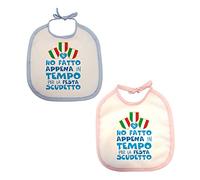 Generico Ho Fatto Appena in Tempo per La Festa Scudetto Bavaglino Neonato Rosa e Azzurro Personalizzato per Bambini Idea Regalo 2023 Nascita Tifosi Napoletani Napoli Campione D'Italia Azzurri 1926