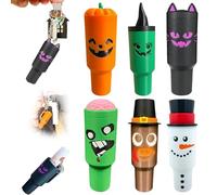 Generico Holiday Edition Mini Tumbler Keychain Container, Halloween Mini Cup Keychain Chapstick Holder, Halloween Keychains for Backpack Decor for Women Men (MAX)