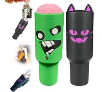 Generico Holiday Edition Mini Tumbler Keychain Container, Halloween Mini Cup Keychain Chapstick Holder, Halloween Keychains for Backpack Decor for Women Men (2pcsG)