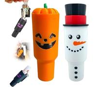 Generico Holiday Edition Mini Tumbler Keychain Container, Halloween Mini Cup Keychain Chapstick Holder, Halloween Keychains for Backpack Decor for Women Men (2pcsF)