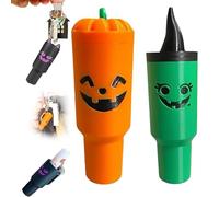 Generico Holiday Edition Mini Tumbler Keychain Container, Halloween Mini Cup Keychain Chapstick Holder, Halloween Keychains for Backpack Decor for Women Men (2pcsD)