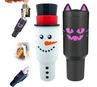 Generico Holiday Edition Mini Tumbler Keychain Container, Halloween Mini Cup Keychain Chapstick Holder, Halloween Keychains for Backpack Decor for Women Men (2pcsI)