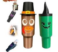 Generico Holiday Edition Mini Tumbler Keychain Container, Halloween Mini Cup Keychain Chapstick Holder, Halloween Keychains for Backpack Decor for Women Men (2pcsB)