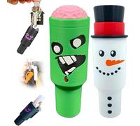 Generico Holiday Edition Mini Tumbler Keychain Container, Halloween Mini Cup Keychain Chapstick Holder, Halloween Keychains for Backpack Decor for Women Men (2pcsC)