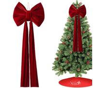 Generico Holiday Giant Bow - Decorative Pre Tied Ribbon, Large Reusable Ornament, Christmas Tree Accessory, Elegant Festive Accent | Indoor Home Staircase Door Front, Fence Backdrop Fall Valentine