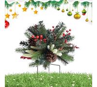 Generico Holiday Planter Filler, Artificial Christmas Urn Filler, Festive Indoor & Outdoor Planter Decor, Winter Christmas Decoration with Pine Branches, Pine Cones, Berries & Blossom Arrangement