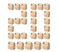 Generico Holiday Treat Boxes - Christmas Cookie Packaging For Sweets | Sturdy Cardboard Construction With Decorative Handles, Gift Containers, For Candy, Biscuits, Cupcakes