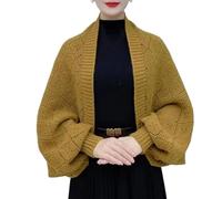 Generico Hollow out Knitted Shawl Coat for Women Lightweight Open Front Crochet Cardigan Wrap Breathable Knit Cape Beach Cover Up