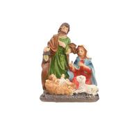 Generico Holy Family Statue, Catholic Nativity Scene, 4.33in Hand Painted Ornament, Resin Christmas Decoration, Jesus Figurine Set for Bookshelf, Indoor Table, Living Room, Bedroom, Hotel Display