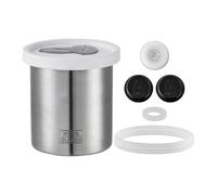 Generico Home Food Storage Organizers - Stainless Steel, 900ML Coffee Jar | Irtight Sealed Container | Large Opening With Exhaust Valve For Coffee Beans, Pantry , Kitchen, Dorm, Office