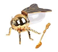 Generico Honey Jar - Bee-Shaped Glass Jar, Decorative Honeys Pot, Kitchen Counter Accessory, Sugar Holder, Golden Syrup Dispenser | Bee Honey Container for Home Dessert Seasoning Storage