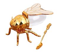 Generico Honey Jar - Bee-Shaped Glass Jar, Decorative Honeys Pot, Kitchen Counter Accessory, Sugar Holder, Golden Syrup Dispenser | Bee Honey Container for Home Dessert Seasoning Storage