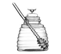 Generico Honey Jar - Leakproof Honey Storage Jar Dispenser, Honeys Storage Glass Jars With Dipper, Glass Honeys Jars Dispenser Pot | Transparent Container Dispensers For Storing Syrup, Sauces