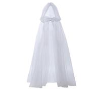 Generico Hooded Cape, Sheer Tulle Cloak, Long Lightweight Veil, Elegant and Flowing Design for Wedding, Costume Party, Stage Show, Bonfire Night, Renaissance Fair, Autumn Events, Ghost Festival