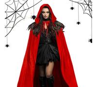 Generico Hooded Cloak, Cosplay Costume Robe, Lightweight Breathable Fabric, 82.68 Inches Size, Black, Oversized Hooded Design For Medieval Parties, Halloween Events, Stage Plays, Nights