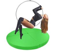 Generico Hoop - Tappetino di Sicurezza Portatile per Pole Dance, Cuscino in Schiuma Pieghevole per Studio Domestico, 150 cm x 10 cm (59"x4"), Verde - Ideale per Danza e Fitness