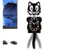 Generico Horloge Rétro Chat - Décoration Intérieure Silencieuse Vintage, Mouvement Analogique Précis, Design Drôle Et | Horloge Murale, Salon Chambre Cuisine Bureau Cadeau Maison Noël