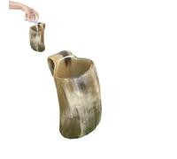 Genérico Horn Mug | Vintage Cup - Beer Mug With Handle, Cup, Handcrafted Charm Drinking Mugs, Horn Water Cups, Rustic Glassware & Drinkware Whiskey Cups For Beer, Ale, Whiskey