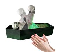 Generico Horror Coffin Prop - Voice Activated Skeleton, Scary Sound Ornament, Green LED Illumination, Cemetery Park Essential | Haunted House Attraction, Designed for Garden Outdoor Decoration Setup
