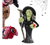 Generico Horror Ornament Table Centerpiece, Halloween Witch Doll Decor | Witch Black Cat Pumpkin Ghost Spooky Resin Sculpture, Decorative Table Centerpiece for Bedroom, Living Room