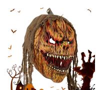 Generico Horror Pumpkin Masquerade, Creepy Halloween Cosplay Costume Face Cover, Spooky Dress-Up Mask Accessory, Perfect For Carnival, Role-Play, Holiday Celebrations, And Performance Events