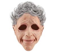 Generico Horror Unisex Masque Halloween Accessorio per costume di Halloween in lattice da vecchia signora inquietante,accessorio spaventoso per feste,giocattolo cosplay adulti