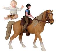 Generico Horse Riding Figures - Static Realistic Horse Riding Model Toy - Cowboy Ĥorse Ŕiding Figurine Educational Toy Birthday for Kids Children