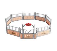 Generico Horse Stable Model, Farm Animal Fence, Figurines Set, Horses Collection Toys, Realistic Miniature Play Kit for Boys Girls Easter Birthday Children’s Day Pretend Play Educational