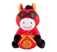 Generico Horse Stuffed Animal - New Year Blessing Mascot Decorations, Chinese New Year Horse Plush For Car | Home Office Bedroom Living Room Sofa Couch, 25cm/9.84inches