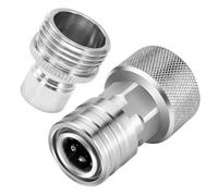 Generico Hose Fitting Kit - Rustproof Screw Joiner, 1.5 inch External Threaded Union, Weatherproof Outdoor Irrigation Component, Durable Silver Grade Fastener | Washing Aid for Motorists & Cleaners