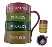 Genérico Hot Tea Mug - 3D Painted Book Design Resin Wine Cups | Comfortable Grip Kitchen Mugs For Reader Librarian Book Lover Writer BookCoffee Mugs Books Series Coffee Mug